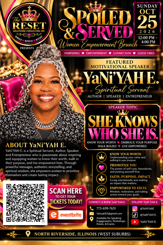 Spoiled & Served Women Empowerment Brunch flyer featuring YaNi'YAH E
